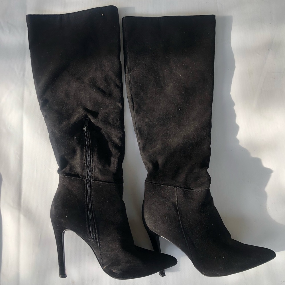 Suede knee high boots